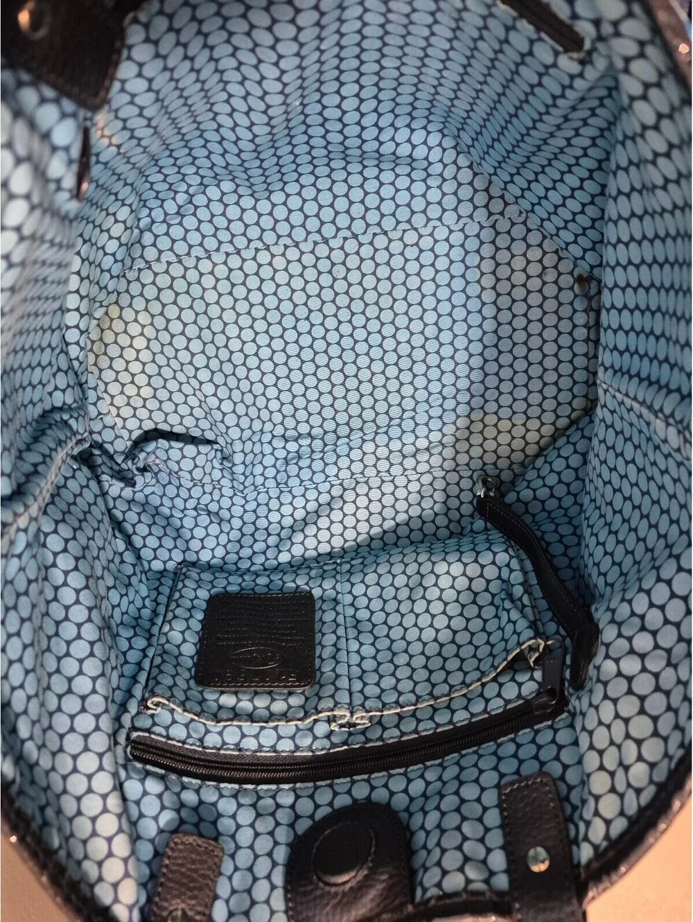 Brighton Araceli Carryall Tote Blue White Geometric Shoulder Bag